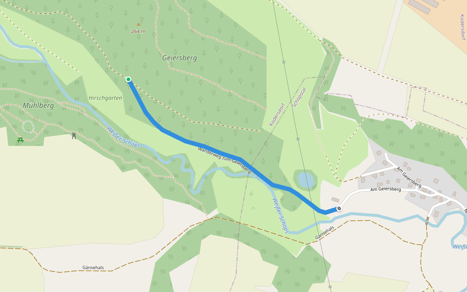 Wanderweg zum Geiersberg walking route map in Kodersdorf