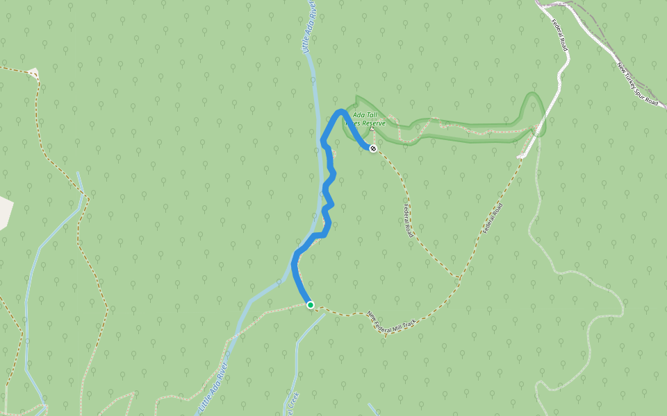Federal Mill Walking Track walking route map in Ada