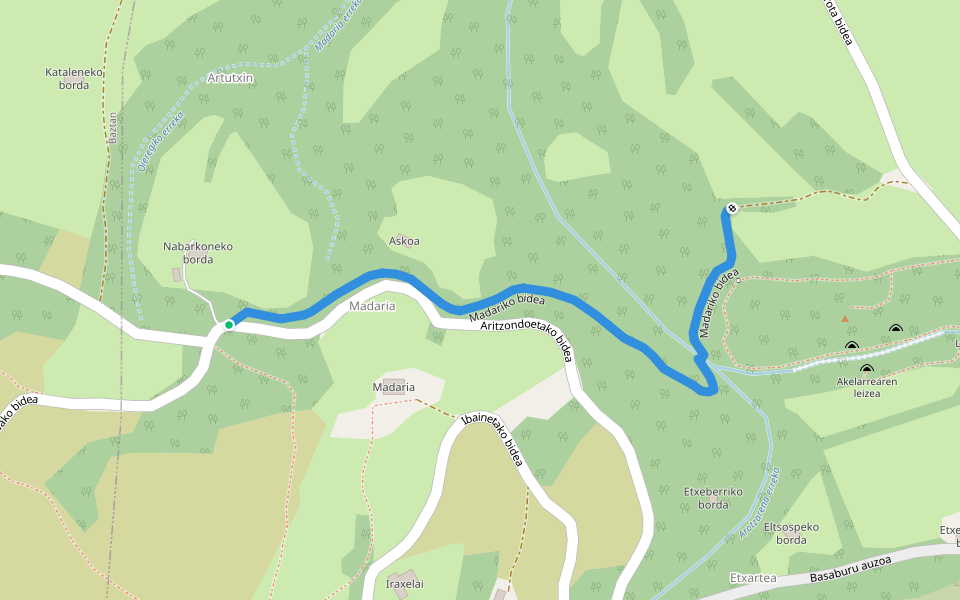 Madariko bidea walking route map in Zugarramurdi