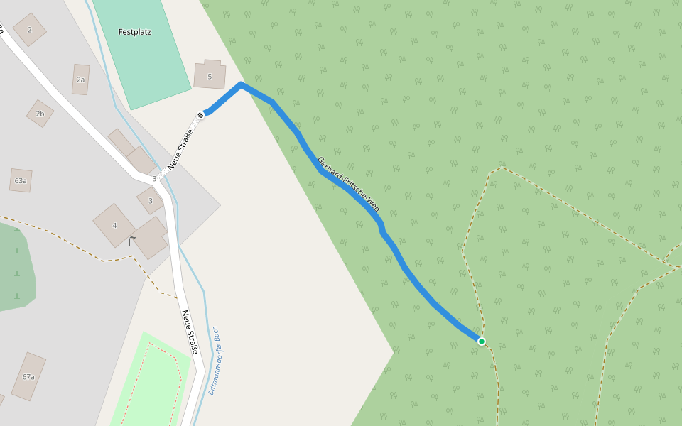 Gerhard-Fritsche-Weg walking route map in Gornau/Erzgeb.