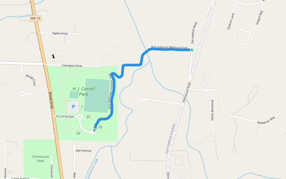 Rick Tollefson Memorial Trail walking route map in Chimacum