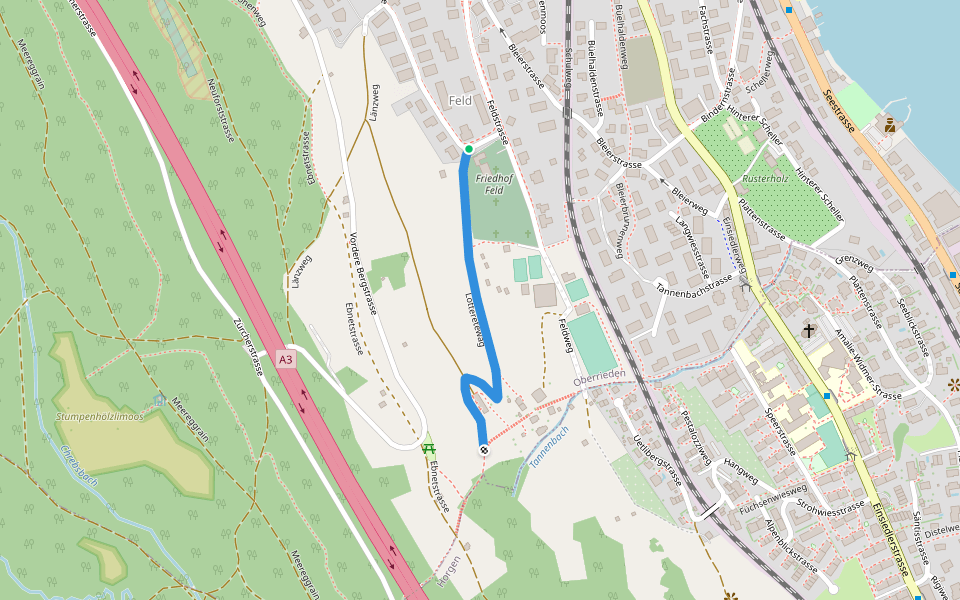 Lotteretewäg walking route map in Oberrieden