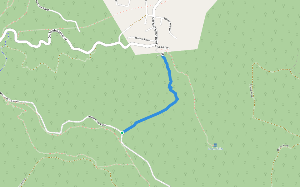 Warby Downhill Track walking route map in Warburton