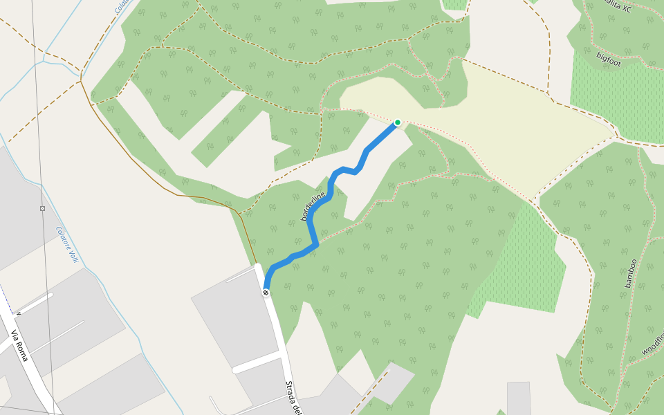 borderline walking route map in Miradolo Terme