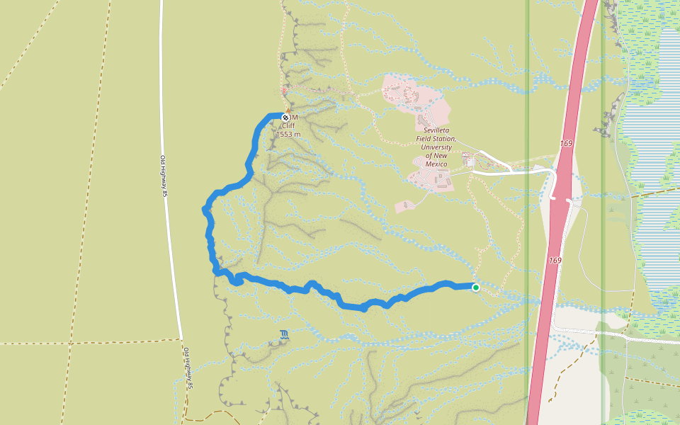 Ladrones Vista Trail walking route map in La Joya