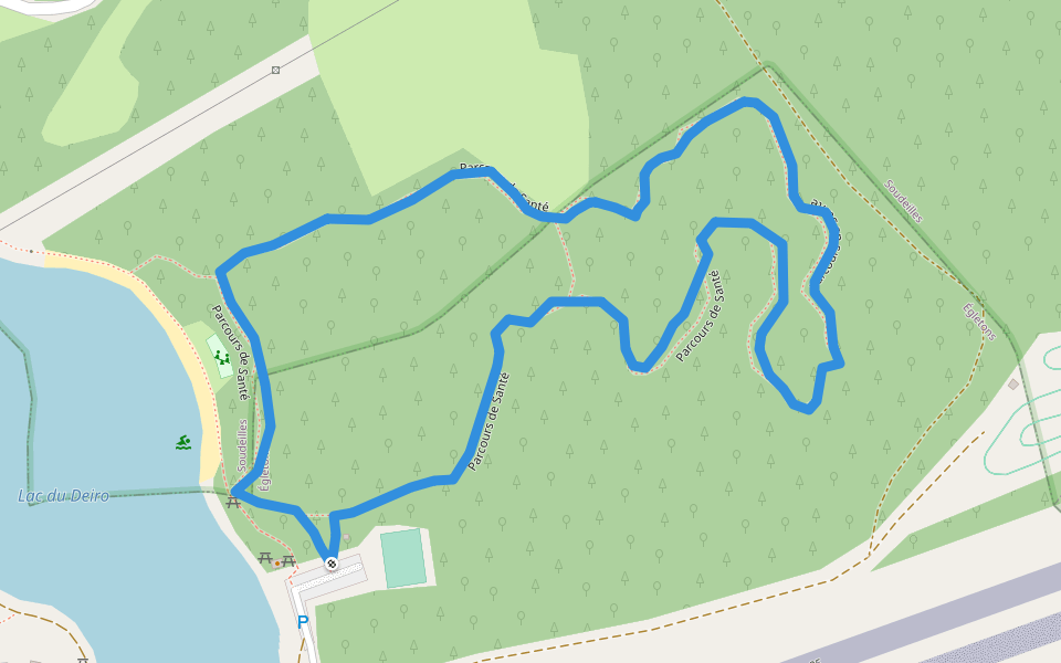 Parcours de santé walking route map in Égletons