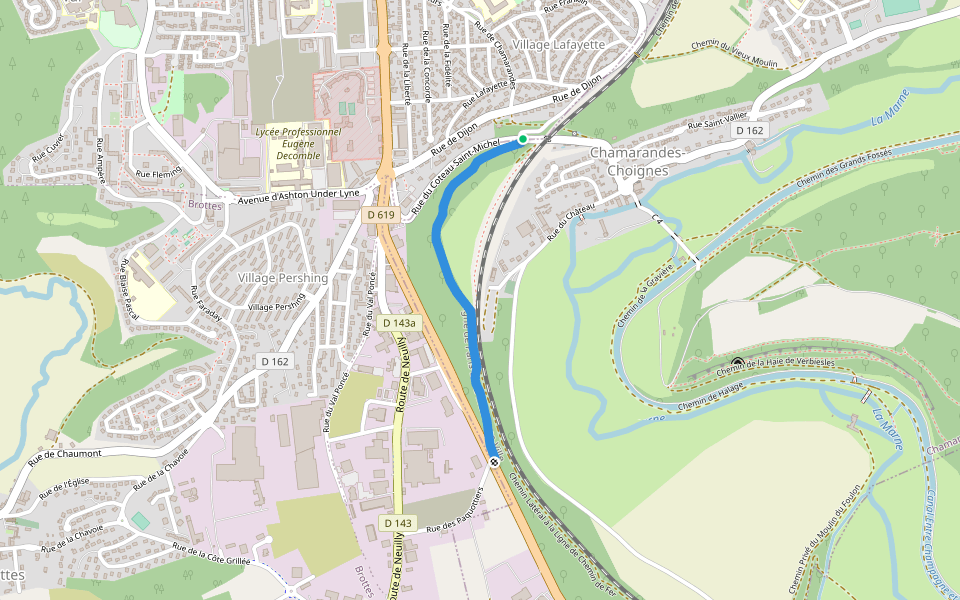 Chemin des Vignes walking route map in Chaumont