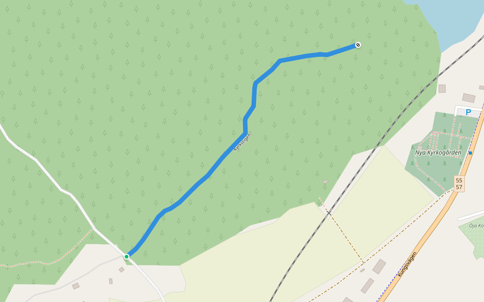 Kyrkstigen walking route map in Flen