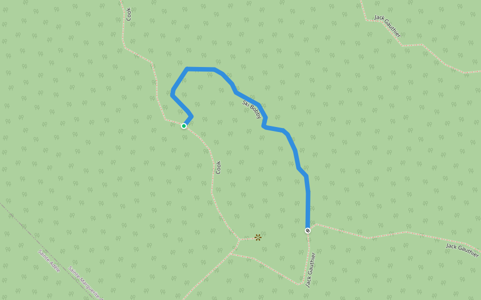 Ski Bobby walking route map in Sainte-Marguerite-du-Lac-Masson