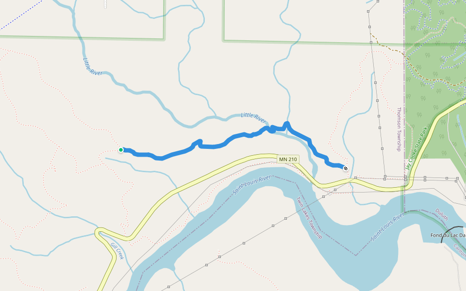 Grand Portage Trail walking route map in Esko