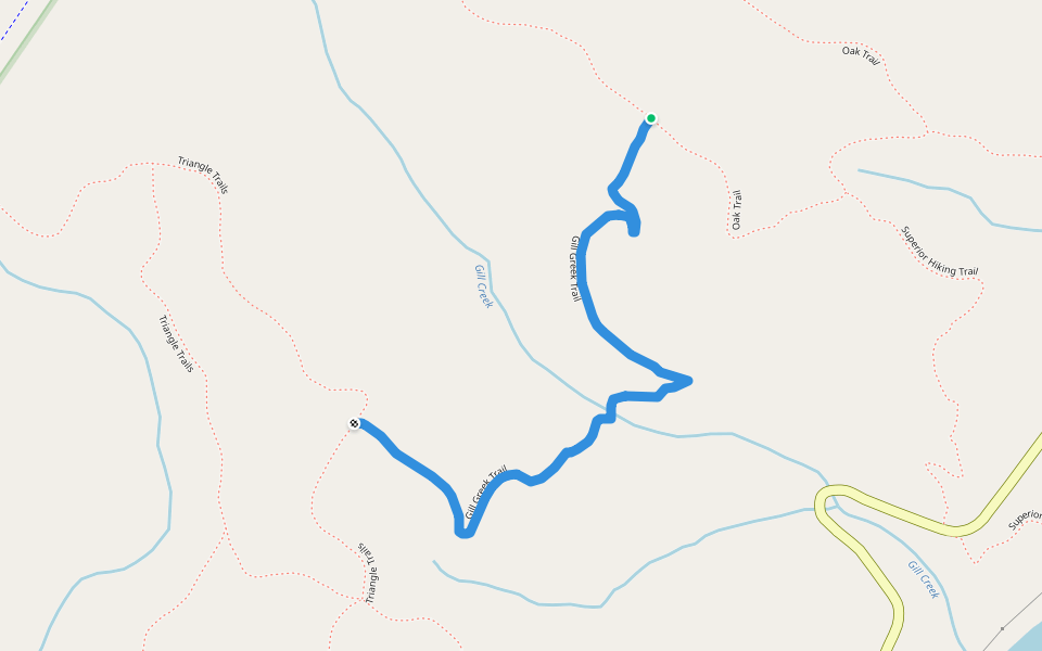Gill Greek Trail walking route map in Esko