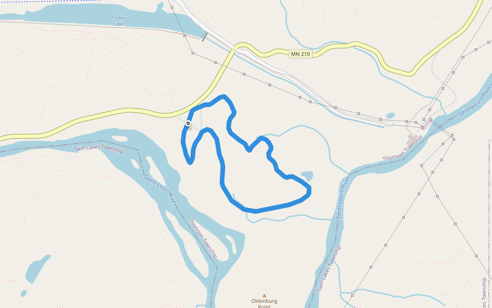 Ogantz Trail walking route map in Esko