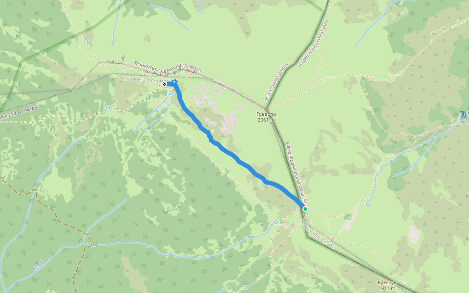 траверс Говерли walking route map in Vorokhta
