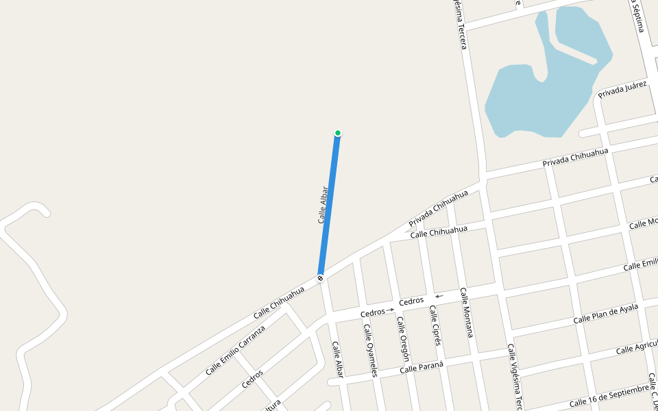 Calle Albar walking route map in Colonia Anáhuac