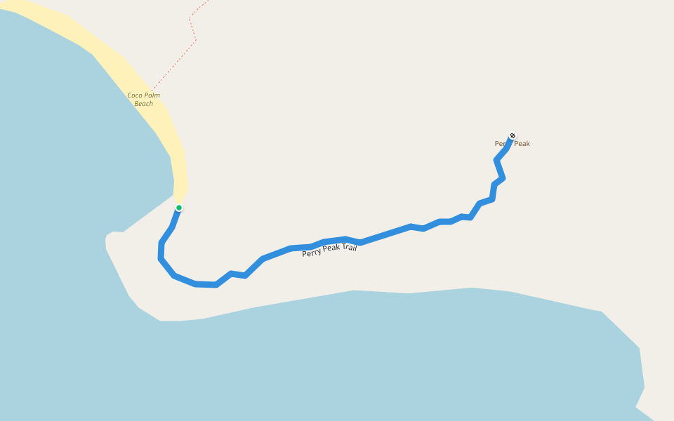 Perry Peak Trail walking route map in George Town