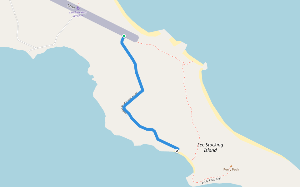 Loyalist Trail (overgrown) walking route map in George Town