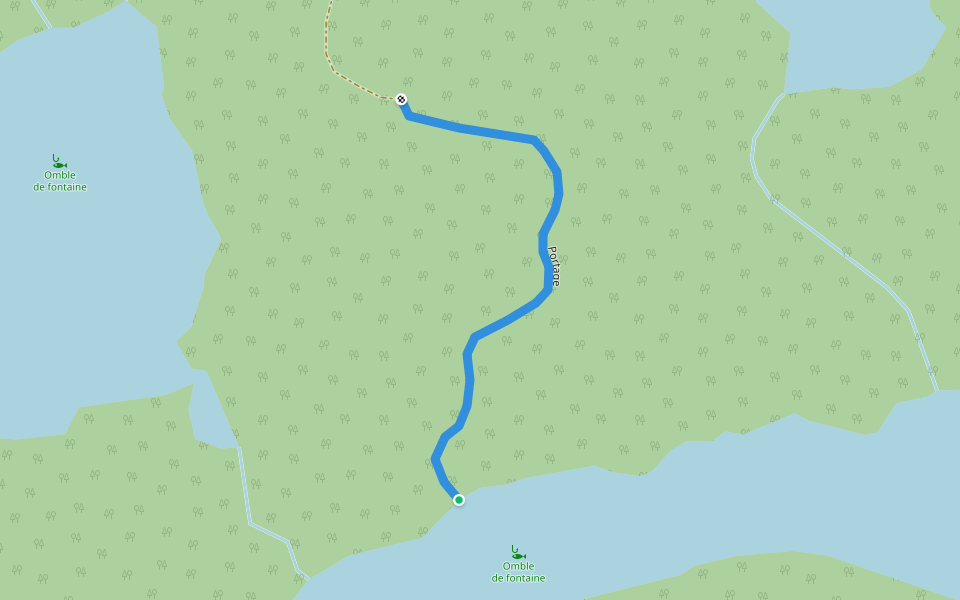Portage walking route map in Saint-Urbain
