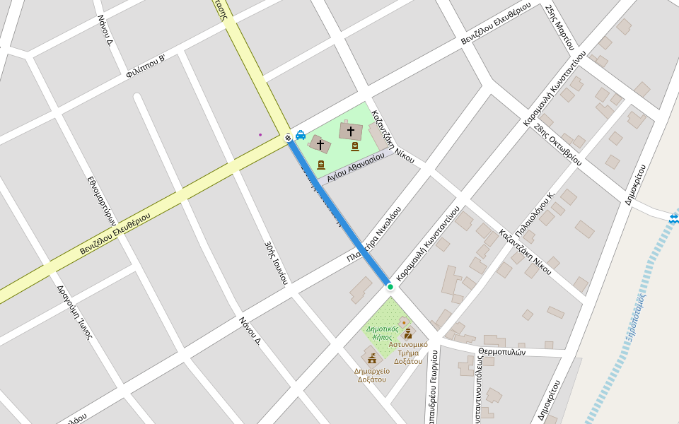 Εθνικής Αντίστασης walking route map in Doxato