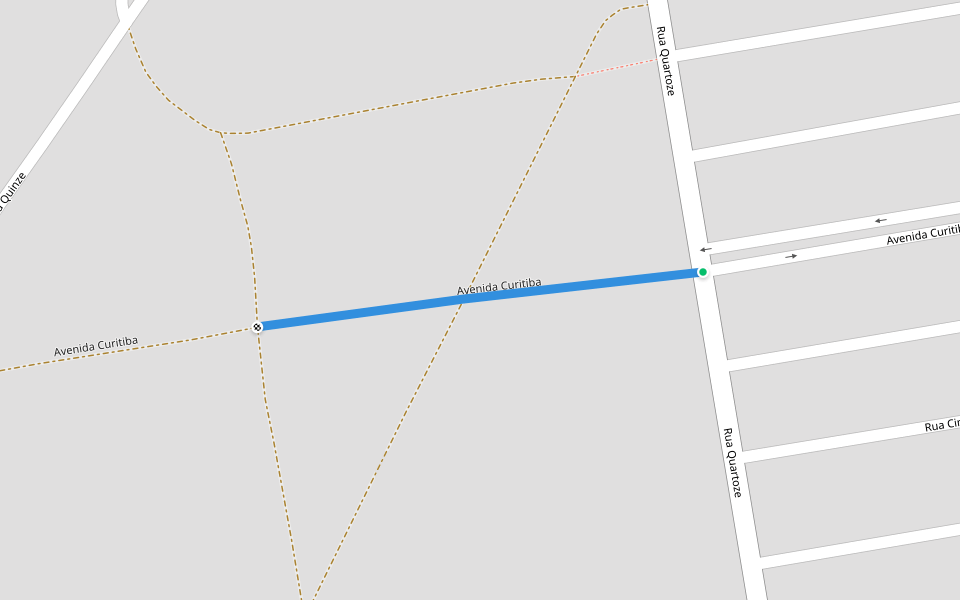 AV: Curitiba walking route map in Cidade Ocidental