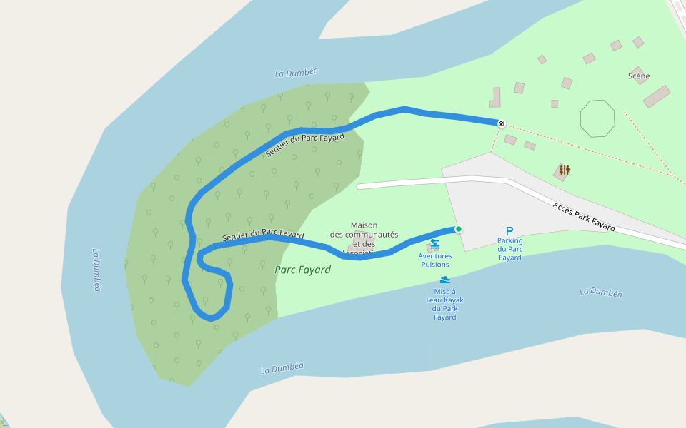 Sentier du Parc Fayard walking route map in Dumbéa