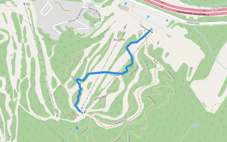 La Coupe walking route map in Piedmont