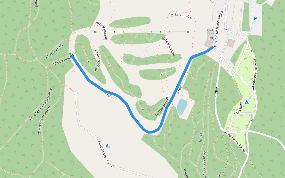 Accès walking route map in Saint-Félicien