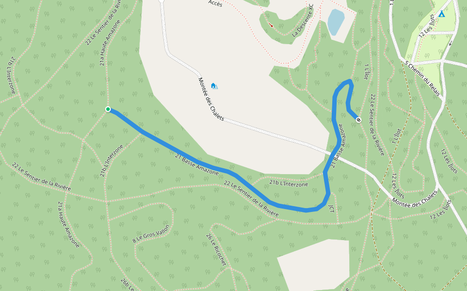 21 Basse Amazone walking route map in Saint-Félicien
