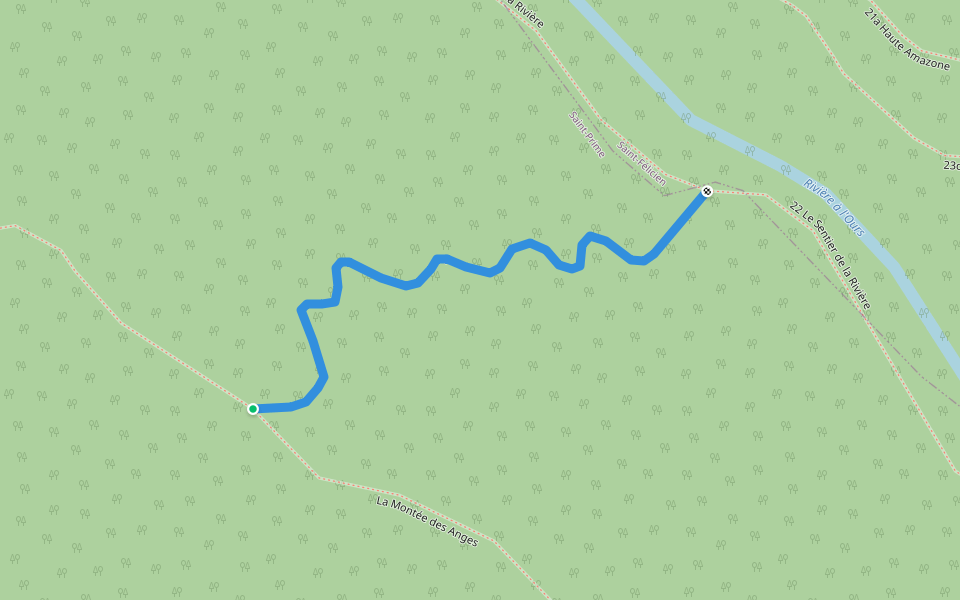 54 Descente des Anges walking route map in Sainte-Hedwidge-de-Roberval