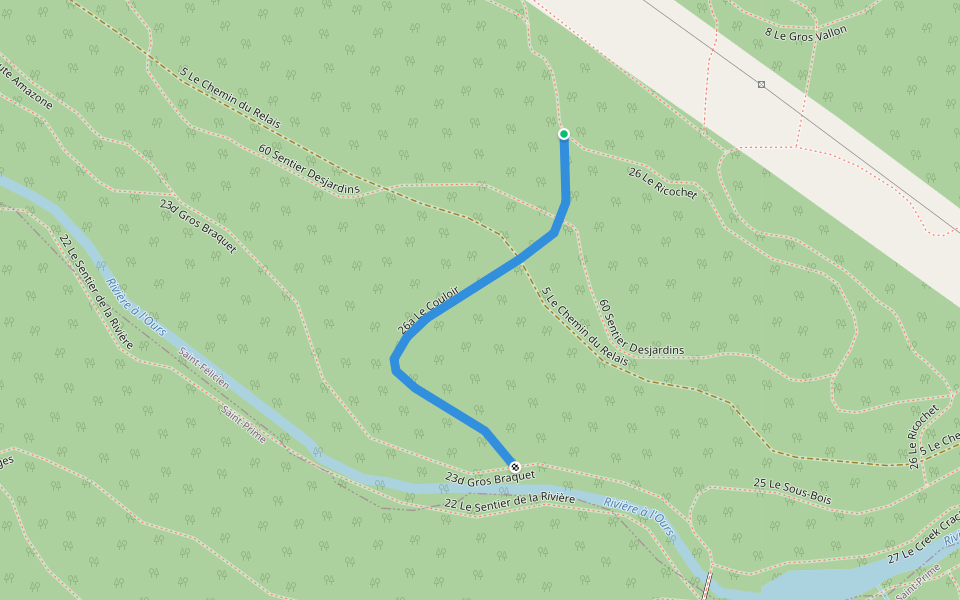 26a Le Couloir walking route map in Sainte-Hedwidge-de-Roberval