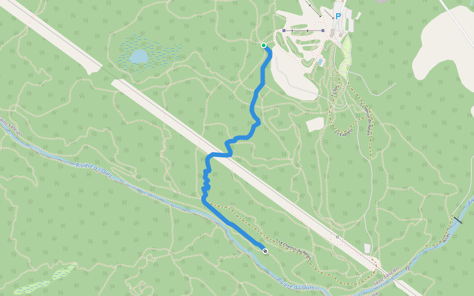 21a Haute Amazone walking route map in Saint-Félicien