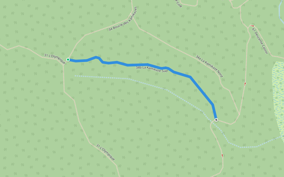 34b La Kamikaze Sud walking route map in Saint-Félicien
