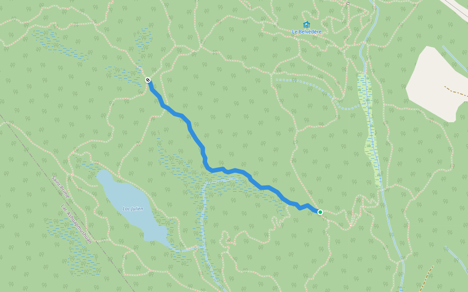 35a La Savane Est walking route map in Saint-Prime