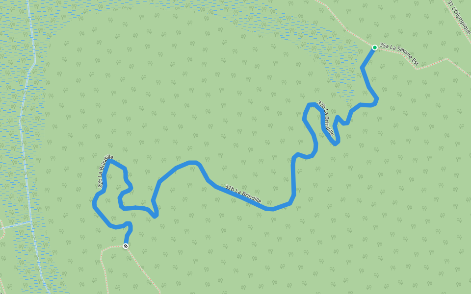32b La Brindille walking route map in Saint-Prime