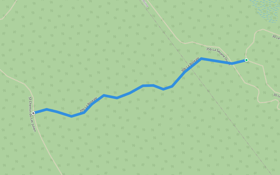 30b La Boréale walking route map in La Doré
