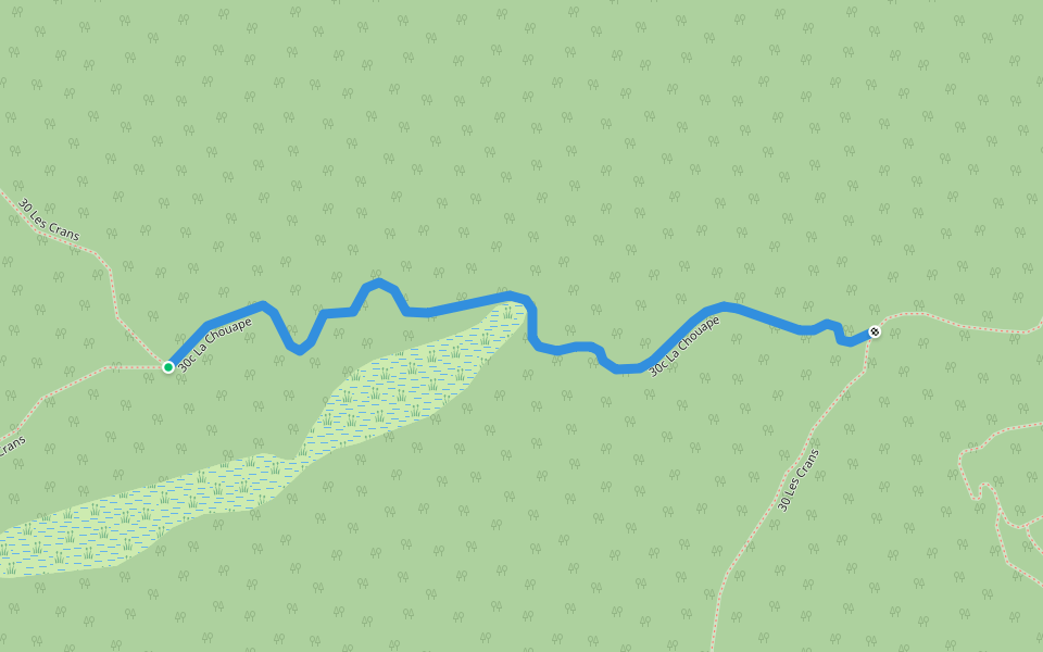 30c La Chouape walking route map in La Doré