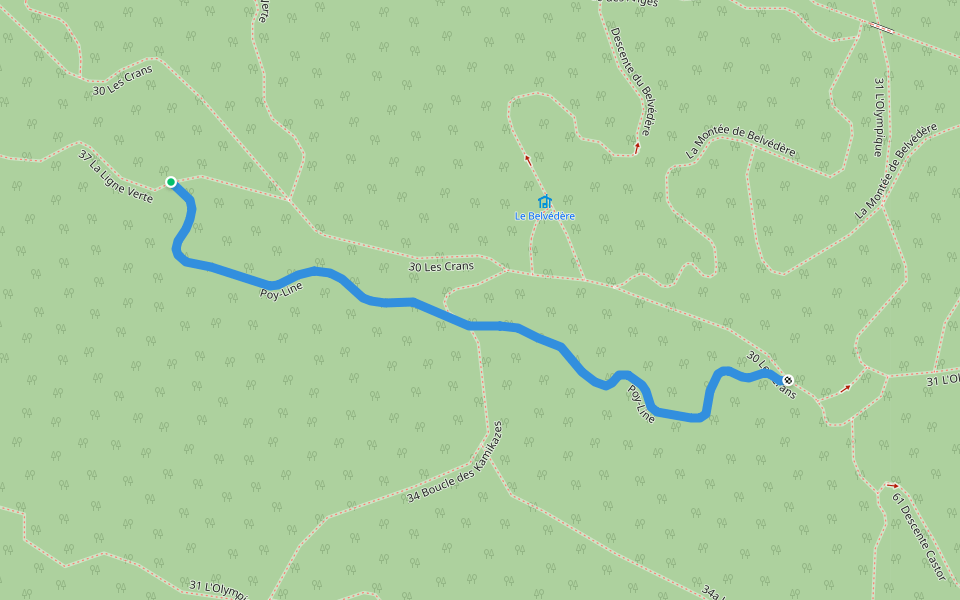 Poy-Line walking route map in Sainte-Hedwidge-de-Roberval