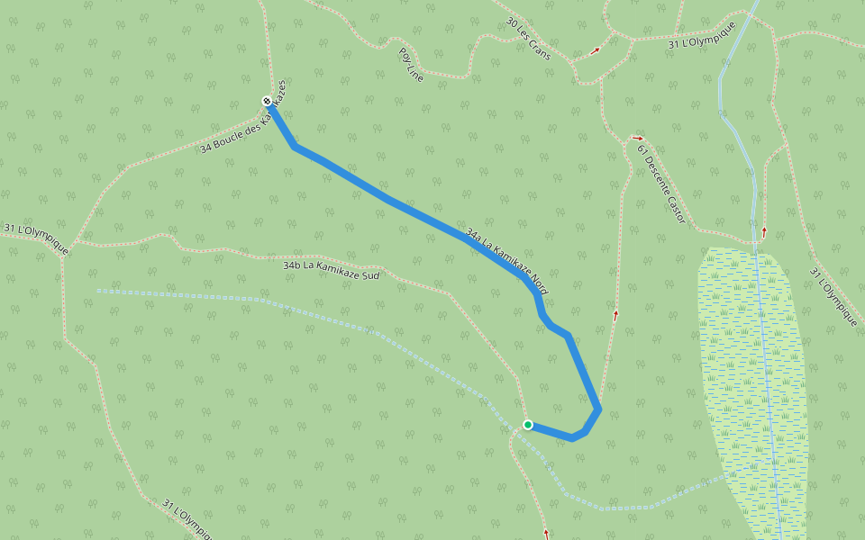 34a La Kamikaze Nord walking route map in Saint-Prime