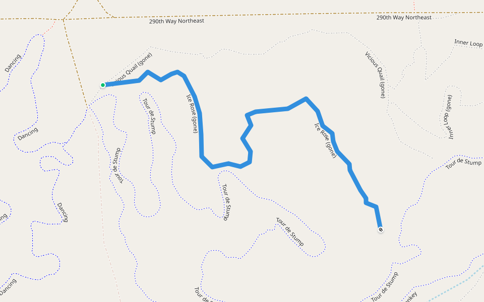 Ice Rose (gone) walking route map in Carnation