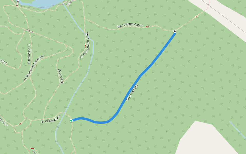 36 Les Options walking route map in Sainte-Hedwidge-de-Roberval