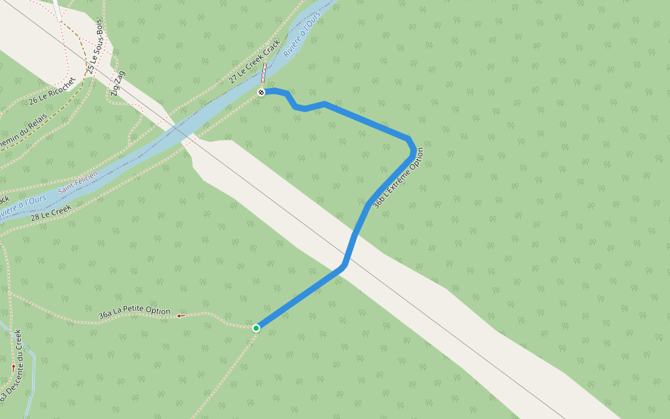 36b L'Extrême Option walking route map in Sainte-Hedwidge-de-Roberval