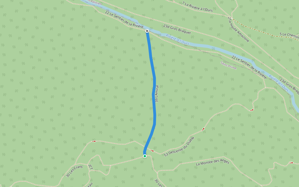 39 L'Amiral walking route map in Sainte-Hedwidge-de-Roberval
