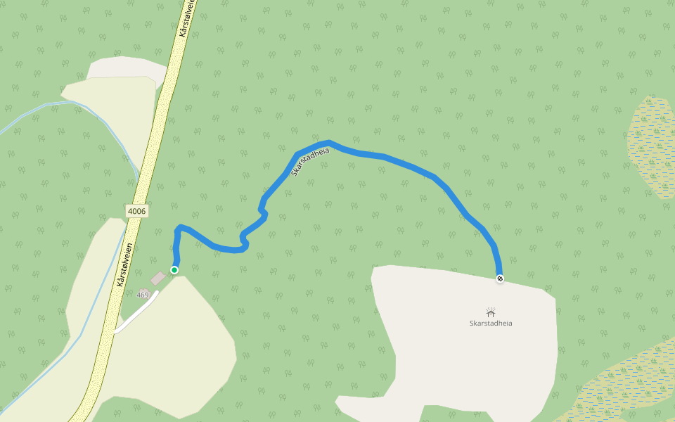 Skarstadheia walking route map in Buhølen