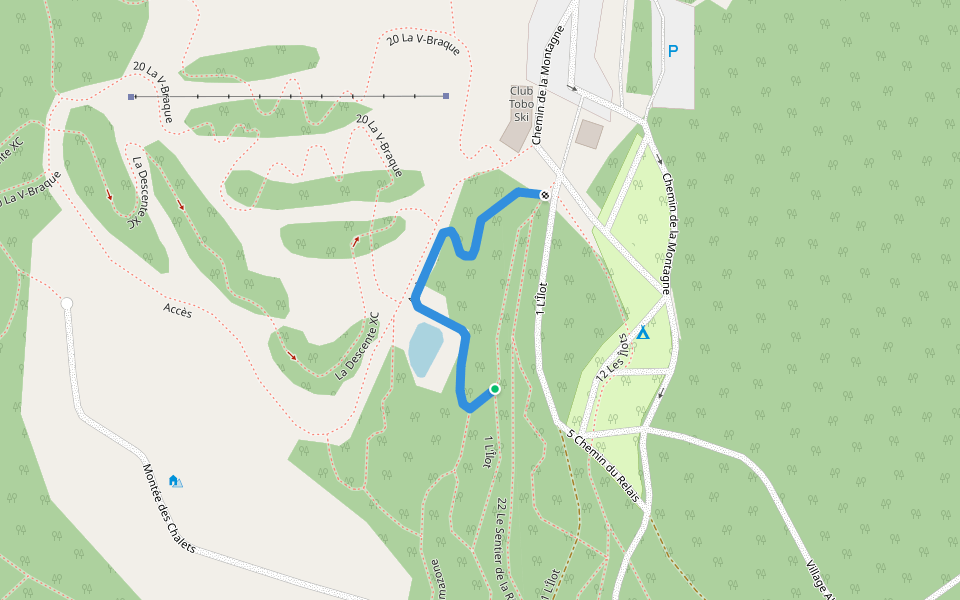 23a Petit Braquet walking route map in Saint-Félicien