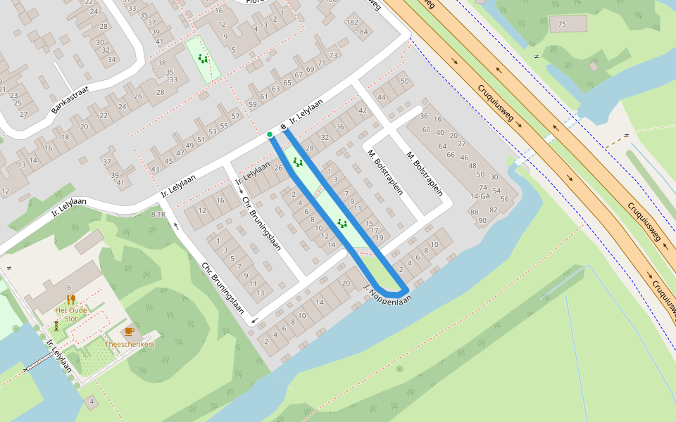 J. Noppenlaan walking route map in Heemstede