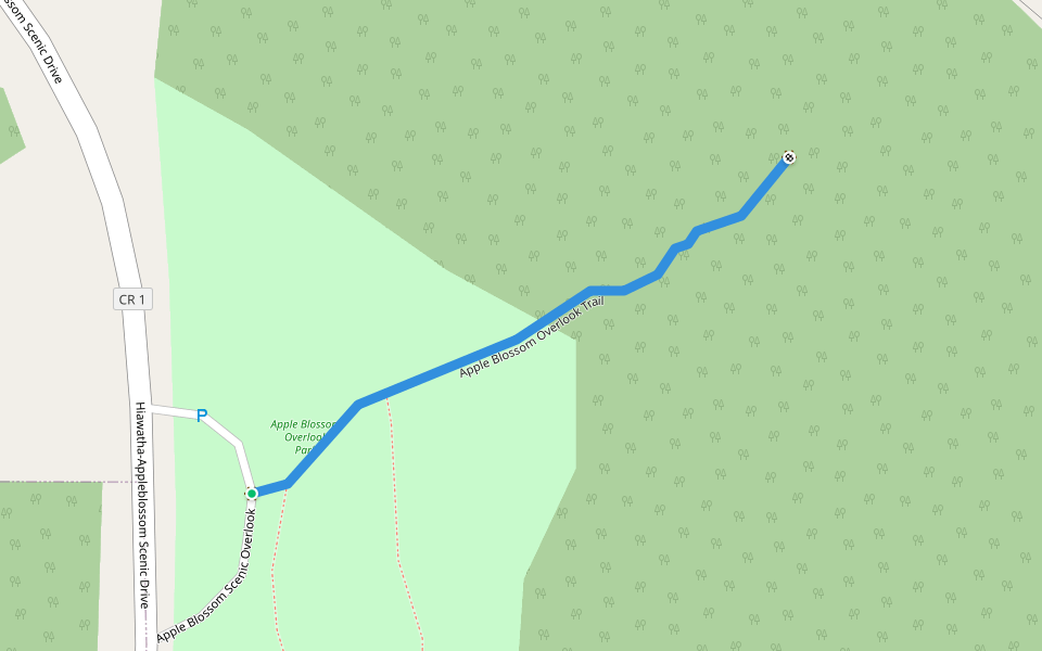 Apple Blossom Overlook Trail walking route map in Dakota