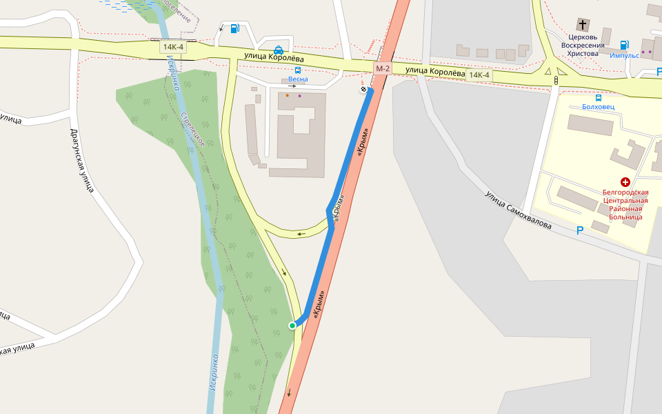 «Крым» walking route map in Streletskoe