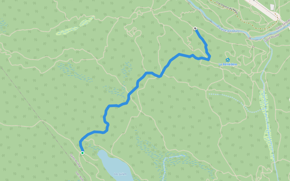 37 La Ligne Verte walking route map in Saint-Prime