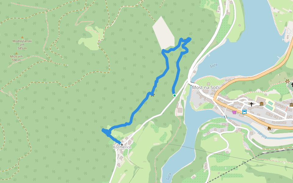 gozdna učna pot Belvedere walking route map in Most na Soči
