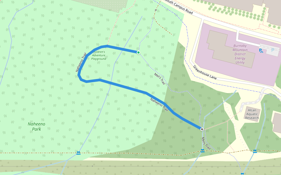 Naheeno Trail walking route map in Burnaby