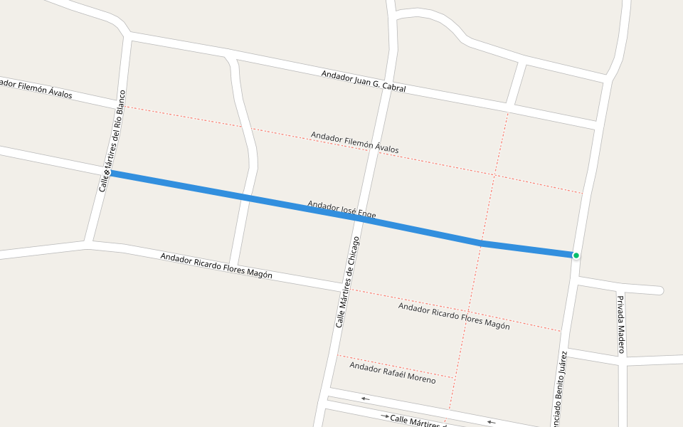 Andador José Enge walking route map in Primero de Mayo